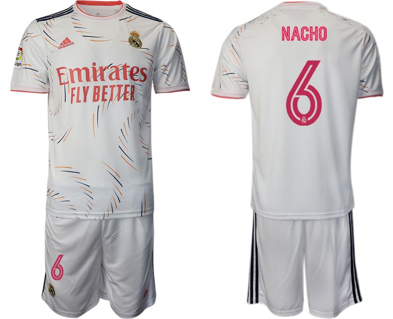 Men 2021-2022 Club Real Madrid home white #6 Adidas Soccer Jersey->paris st german jersey->Soccer Club Jersey
